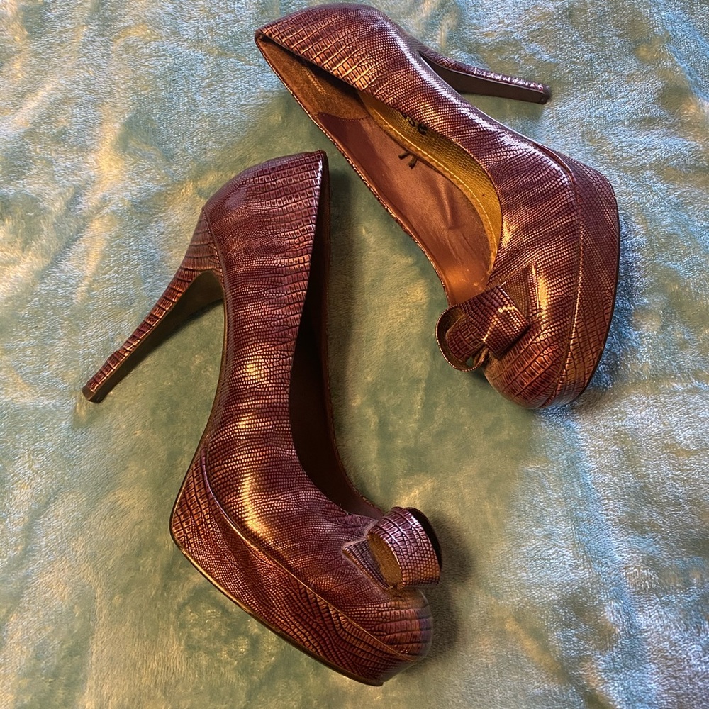 High heeled shoes